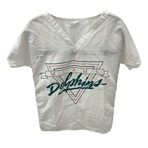 Scrubbs International Women's SM Miami Dolphins Scrubs Top - Picture 1 of 4